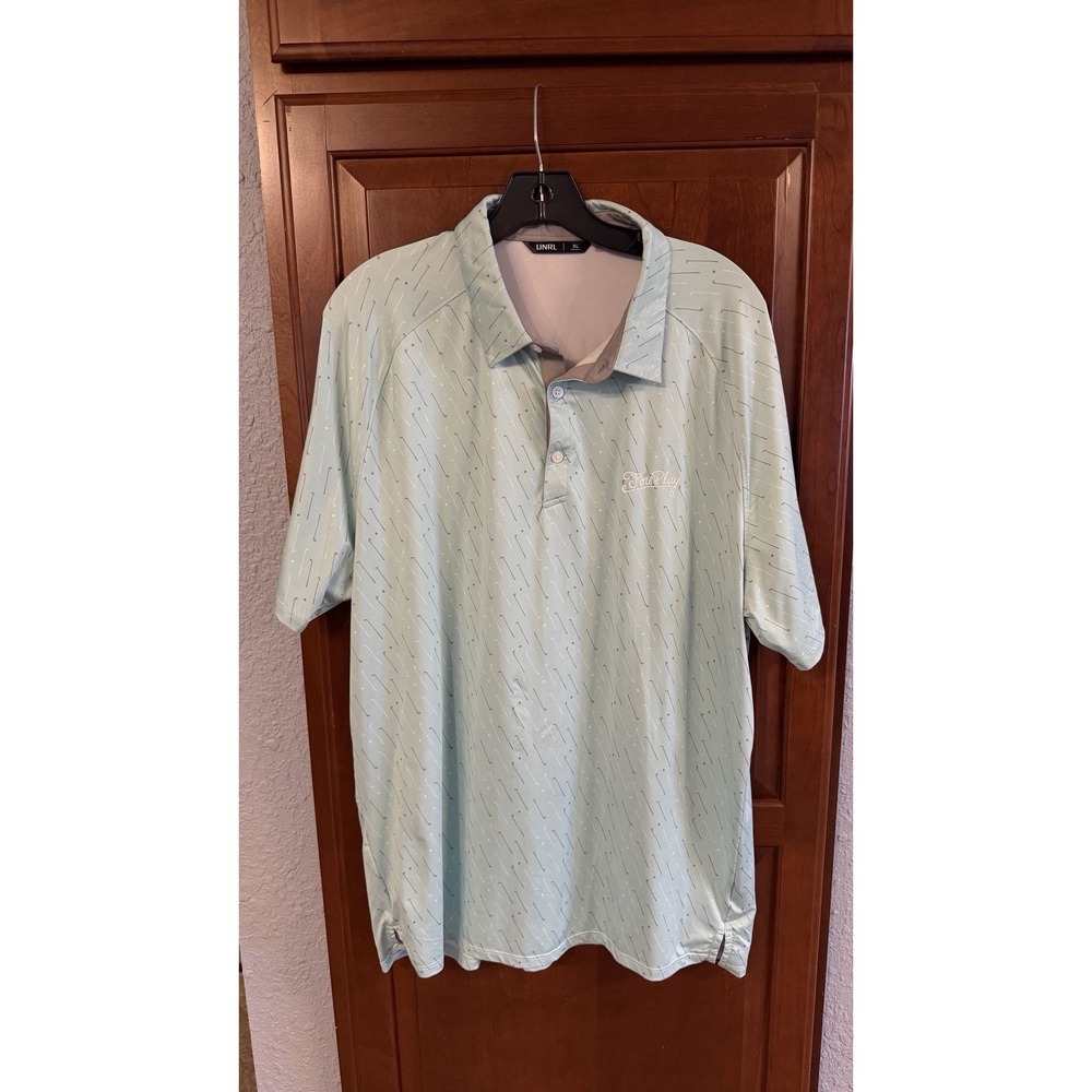 UNRL Barstool Sports ForePlay Polo Golf Club AOP Print Mint Green XL Stretch